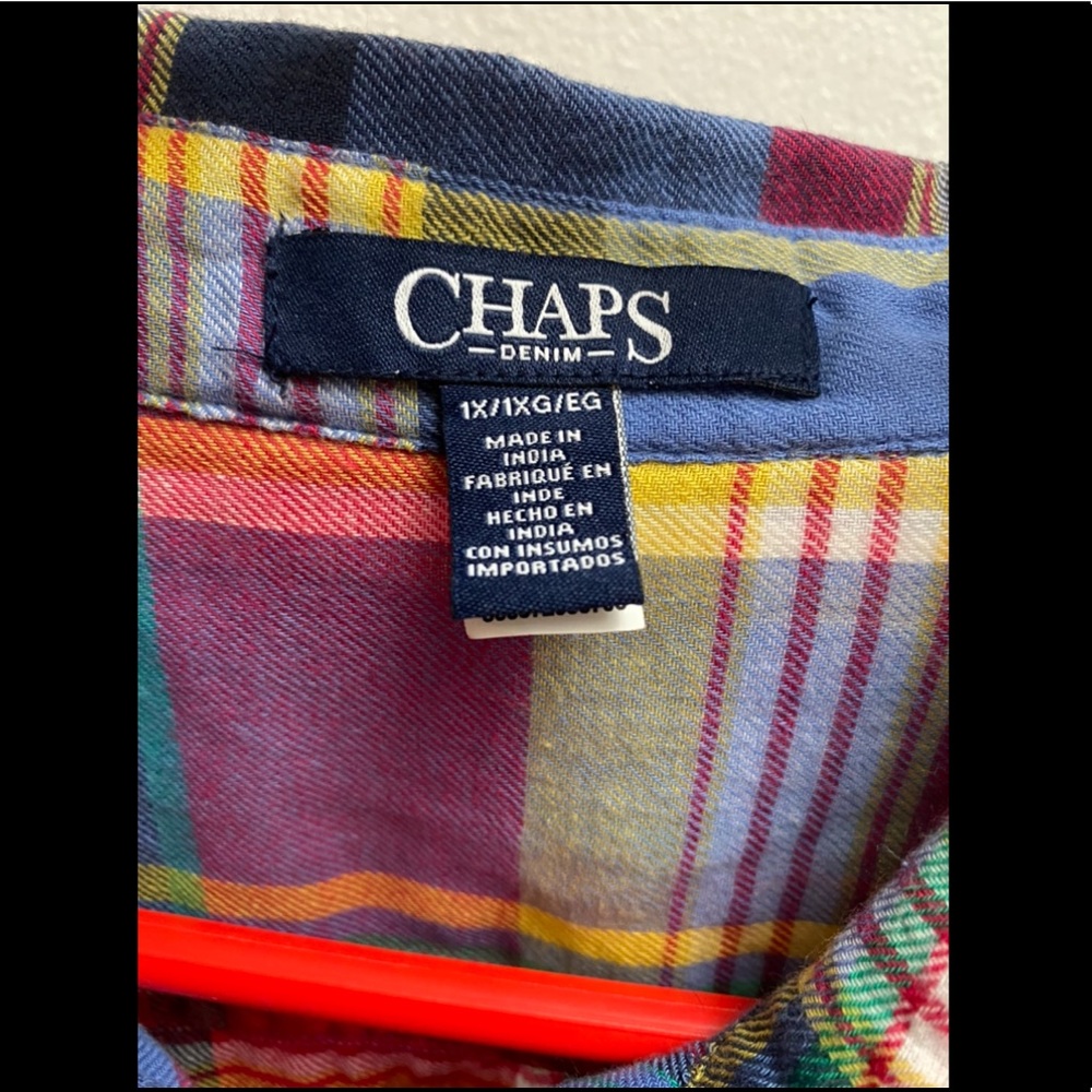 Chaps button down multicolored long sleeve - Picture 4 of 4